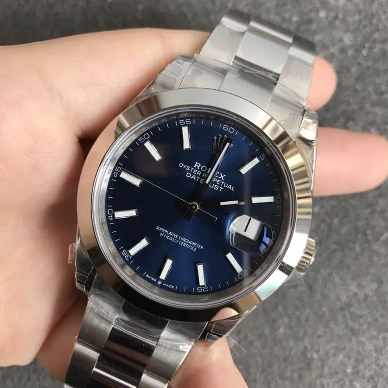 Rolex watch log series blue face men's mechanical watch clasp picture