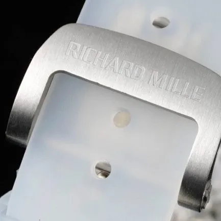 High-quality Richard Mille white steel reproduces the legendary generation of extraordinary sports quality RM12-01 tourbillons apphire crystal transparent version movement picture