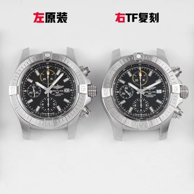 TF factory Breitlingtop-tier watch Avengers black dialA13317 real and fake comparison review appearance live photos