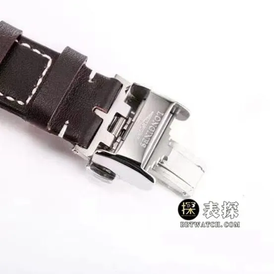 Sports Longines1:1replica watch black dialleather strap model L3.812.4.53.2front live photo