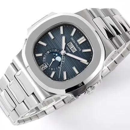 PPF Factorytop-tier watch Patek Philippeautomatic movementNautilus series men's blue dialsteel bracelet watch movement picture