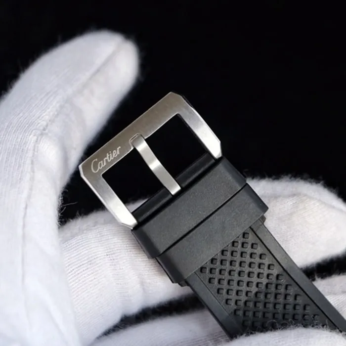 Top-tier watch Cartier men's blue dial Kalibo series automatic movement watch back cover picture