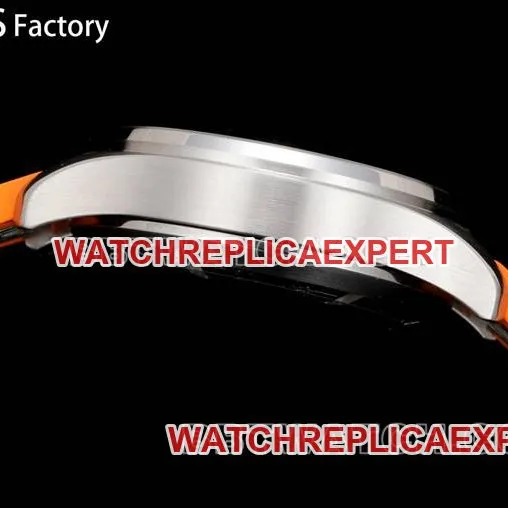 1:1replica watch pilot TWS factory IWC black dial orange rubber model braceletlive photos