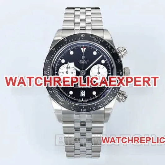ZF factory Tudor Biwan top black plate chronograph steel belt model M79360 front real picture