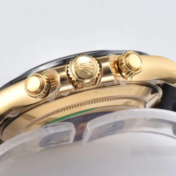 C Factory RolexDaytona1:1super cloneblack dialyellow gold rubber model m116518ln-0078braceletlive photos