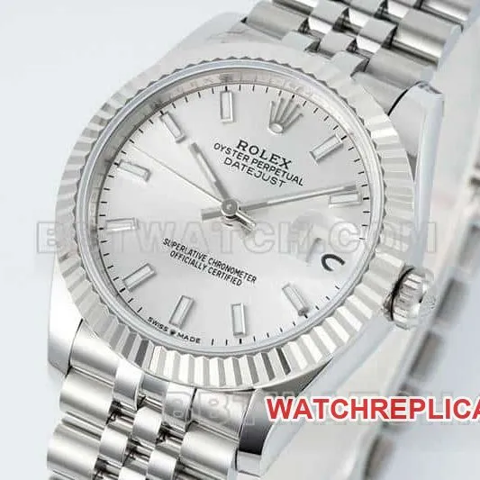 ARF FactoryRolex log 1:1super clonesilver dial stick hour markers 31mm five grid link 278274front live photo