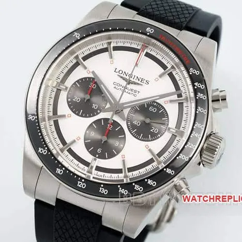 AF Longines Concas top-tier silver gray dial rubber model L3.835.4.72.6braceletlive photos