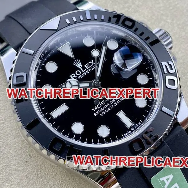 Rolex collectible watches ARF factory yacht masters black plate 42mm rubber models back real picture