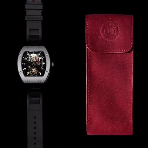 JB factory top-tier watch Richard Mille men's black dialrubber strapautomatic movementtourbillon watch front view