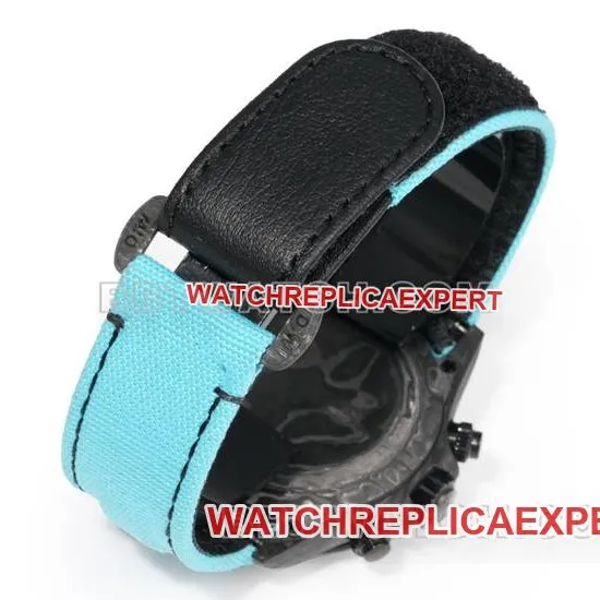watch TW factory Rolex Daytona black dial black shell blue nylon bracelet caseback live photo
