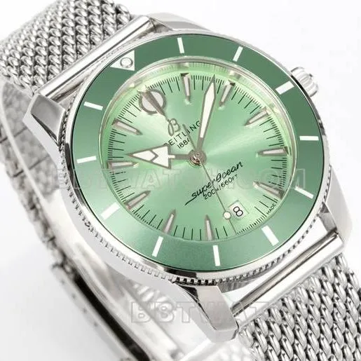Best replicaBLS factory super ocean culture Breitling light green dial steel braceletfront live photo