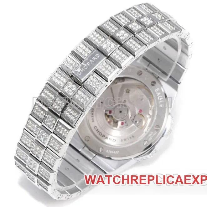 Chopard1:1replica watch GH factory Xueshan Aoyi 41mm pavé diamond steel bracelet model front live photo