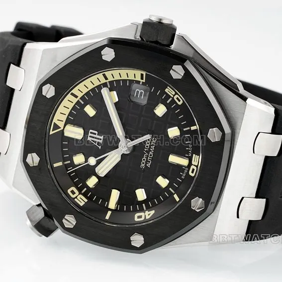APS factory Audemars PiguetRoyal Oak offshore top-tier 1:1super cloneblack dial rubber model 15720CN.OO.A002CA.01front live photo