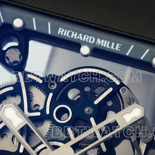 Richard Mille1:1replica watch R factory hollow plate gray rubber model RM055side live photo