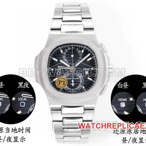 Sporty elegant top-tier watch P1 factory Patek Philippeblue dial mechanical steel bracelet model 5990braceletlive photos