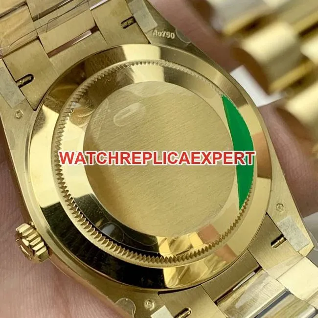 watch PPM factory black dial plaid RolexDay-Dateyellow gold mechanical front live photo