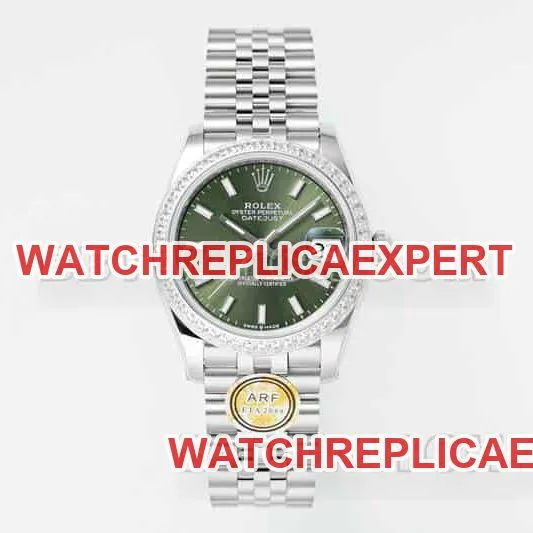 ARF FactoryRolex log super clonegreen dialdiamond bezel stick hour markers 31mm five grid link 278384braceletlive photos
