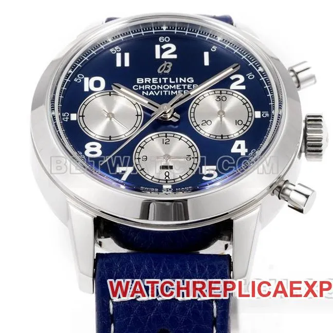 Breitling collectible watch BLS factory Yueyang blue dial41mmchronograph7750movementleather strap caseback live photo