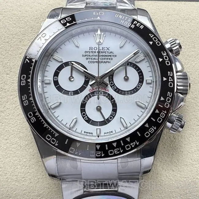 Watch Daytona UFO Factory Rolex White Plate 4131 Mechanical Strap Real Pictures