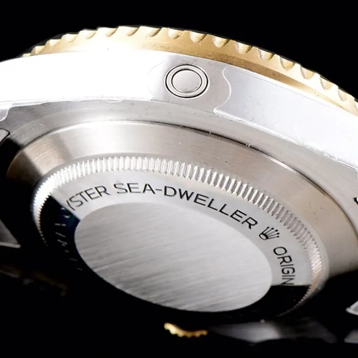 top-tier watch Rolex men's black dialsteel bracelet watch back cover picture