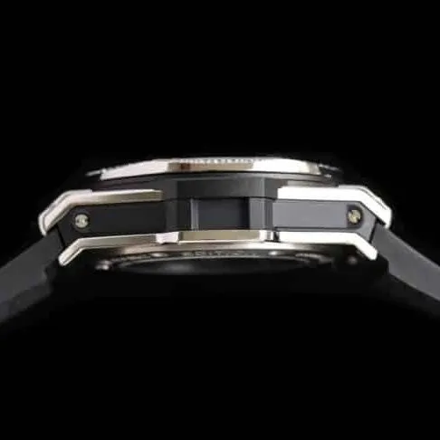 WWF factory top-tier watch Hublot Big Bang series ring diamond K gold black bottom - tattooed men's watch side view
