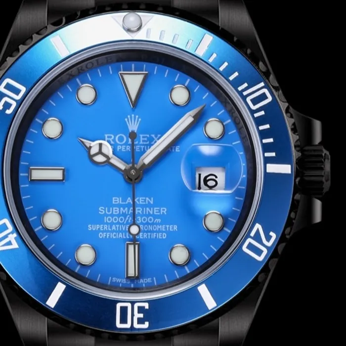 top-tier watch Rolex men's blue dial Submariner series steel bracelet watch clasp picture