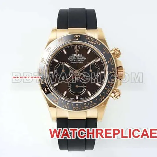 APS factory Rolex Daytona brown disc rose gold rubber model 116515side live photo