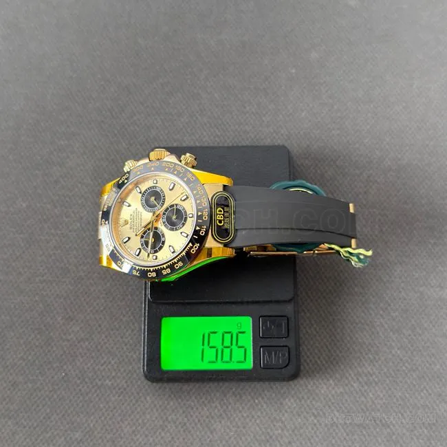 collectible watch DaytonaCBD factory Rolex gold case champagne color dial 4130front live photo