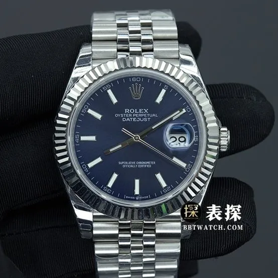 JVS FactoryRolex log top-tier 1:1super watch men's blue dialsteel bracelet model pictures and prices wearing live photos