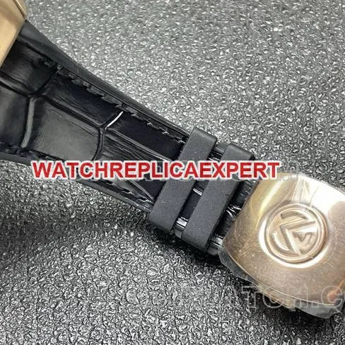 top-tier watch ABF factory Frank Muller V45black dialrose gold shell leather braceletside live photo