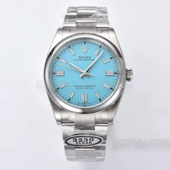 Factory C Rolex Oyster Perpetual top-tier replica36mm turquoise blue dial126000-0006braceletlive photos