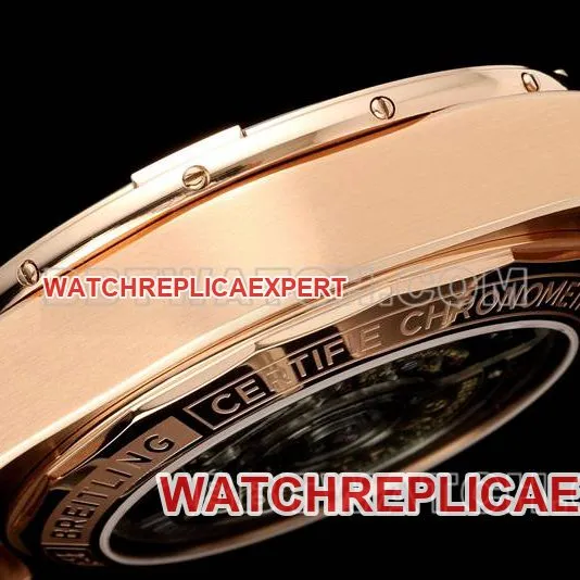 Breitling optimal collectible watches TF factory mechanical chronograph green disk 44mm rose gold steel strap models back actual photo