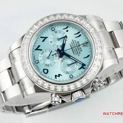 1:1replica watch DaytonaPPM factory Rolex ice blue dial Middle East time scale Moissanite diamond bezelbraceletlive photos