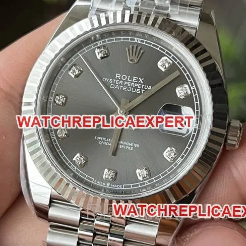 ERF Factory Rolex Gray Dial 3235 Mechanical 41mm President Watch collectible Front Real Shot