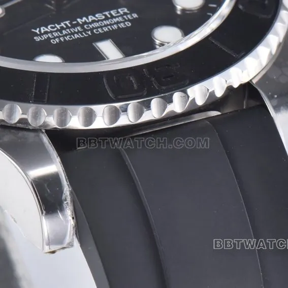 C Factory Rolex Yacht-Master Top Black Dial Rubber Strap M226659-0002 Front Real Shot Photo
