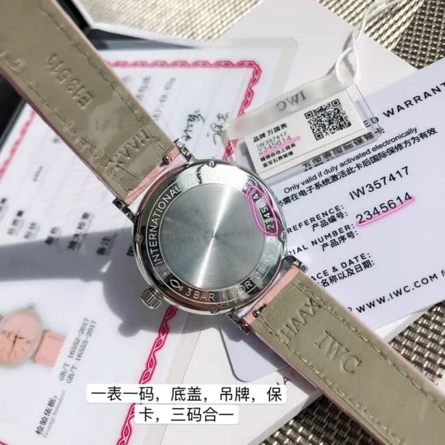 top-tier replicaIWCIW357417 Portofino series peach pink special edition size 34mm ladies watch clasp picture