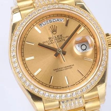 EW Factorytop-tier watch Rolex men's gold plate gold steel braceletday displayDatejustautomatic movement watch back cover picture