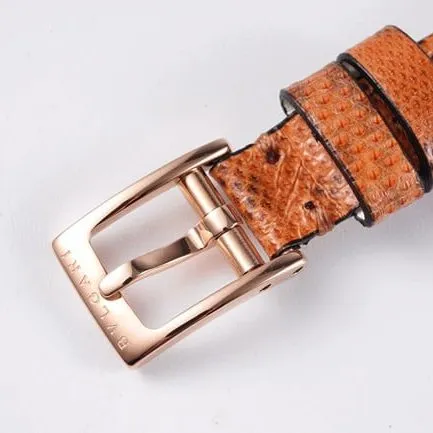 BV factory top-tier watch Bvlgari women's white dial orange strap quartz movementleather strap watch side view