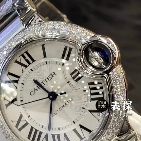 Cartier Blue Balloon top-tier watch women's white dial diamond steel bracelet model pictures and prices side live photo