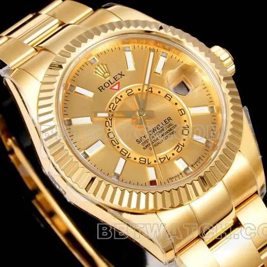 AR+ factory top-tier watch Rolex Navigator gold plate machinery yellow gold steel braceletside live photo