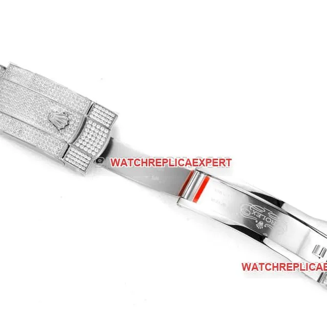 MS factory Rolex log 1:1super clone2024 new full diamond plate color Middle Eastern digital time scale caseback live photo
