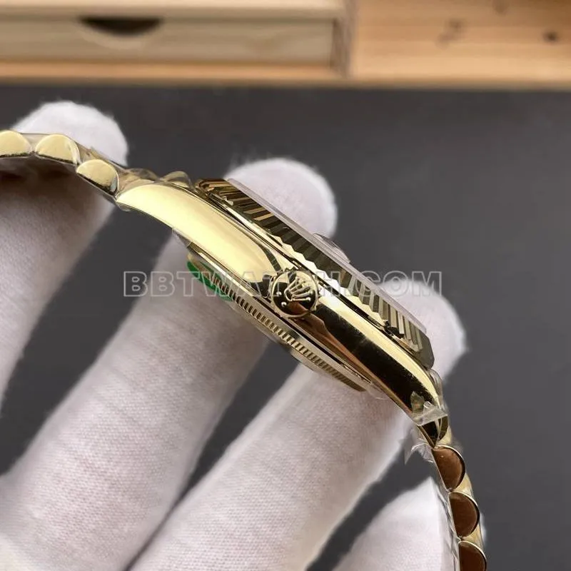 Rolex top collectible watches RC factory week calendar 40mm silver plate 3255 gold steel belt models front real picture