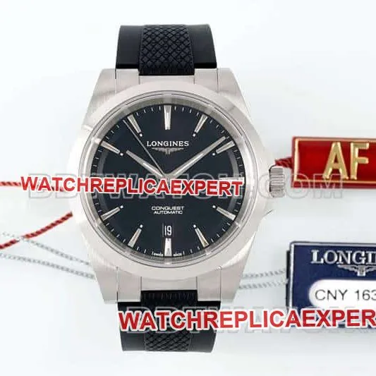 AF FactoryLongines Concas 1:1top-tier replicablack dial rubber model L3.830.4.52.9braceletlive photos