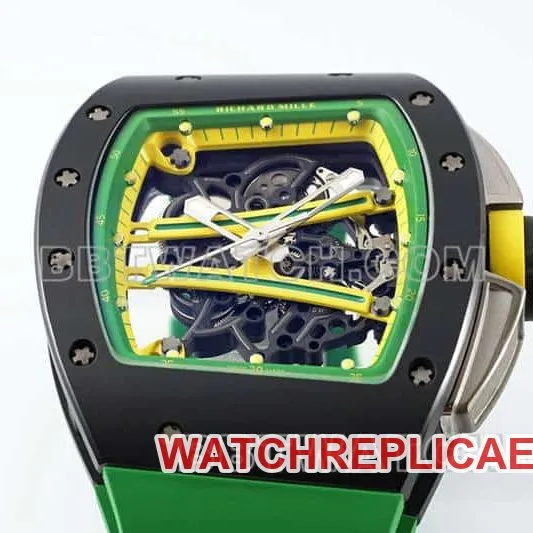 APS factory Richard Mille men's green rubber RM 61-01side live photo