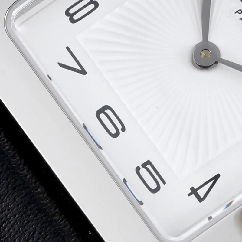 Hermès top-tiersuper cloneladies' watchHeureH series ladies quartz square fashion watch black leather white dial back cover picture