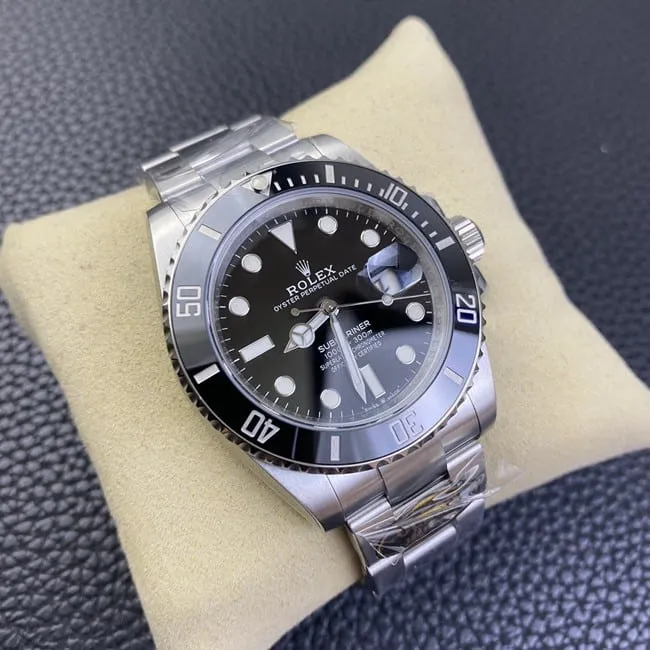 Clean FactoryRolextop-tier watch Black Submariner41mm men's black dialsteel braceletautomatic movement watch back cover picture