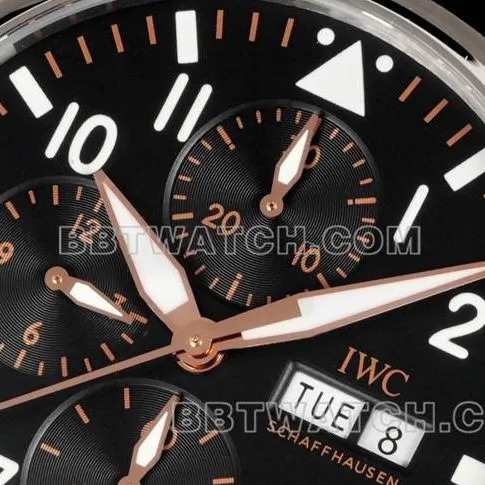 top-tier watch pilot TWS factory IWC black dial rubber model caseback live photo