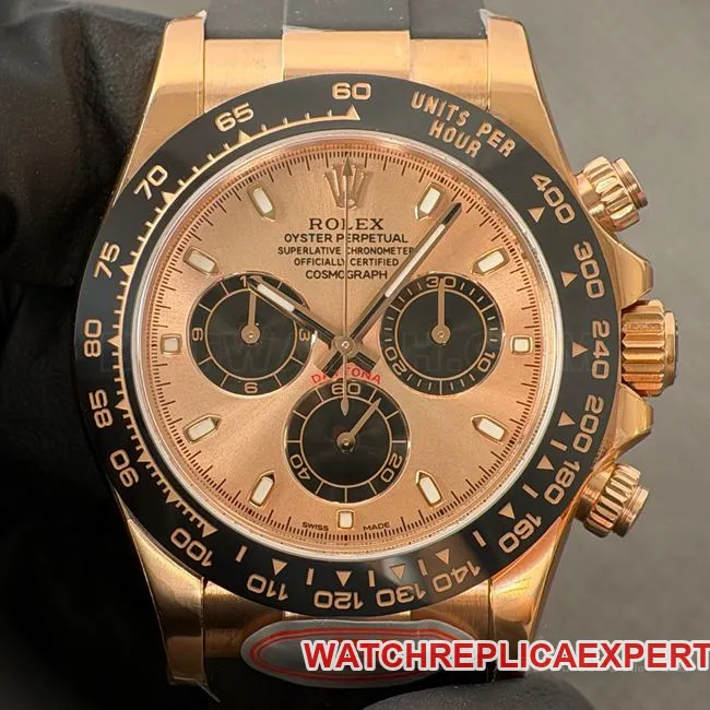 1:1replica watch CBD factory DaytonaRolexrose gold shell rose gold plate 4130front live photo