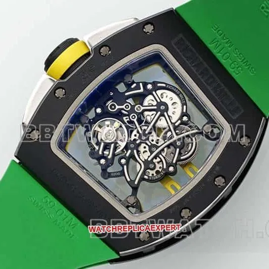 APS factory Richard Mille men's green rubber RM 61-01side live photo