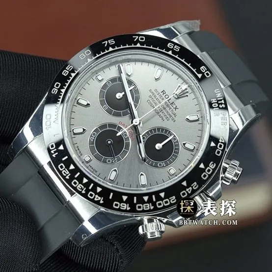 BTDaytonaRolex1:1replica watch lume gray plate rubber model M116519ln-0027clasplive photos